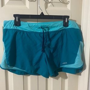 Blue Patagonia running shorts